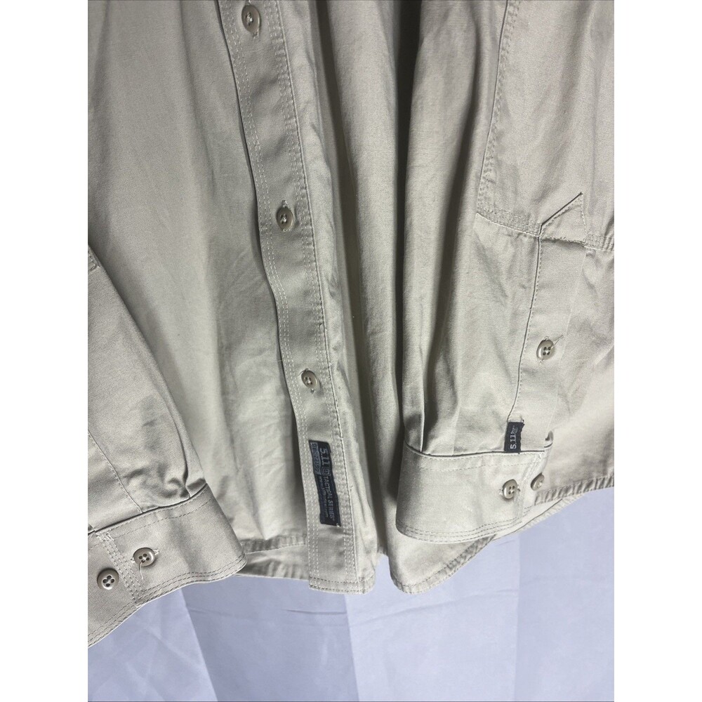 5.11 Tactical Series Mens Khaki Conceal Shirt Vented Button Up 72157 Sz 2XL - Picture 4 of 8